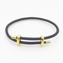 Nastaviteľný náramok z chirurgickej ocele čierny-312290-015