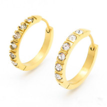 Oceľové pozlátené náušnice kruhy-279428-01