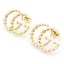 Pozlátené napichovacie náušnice s perličkami-299153-04