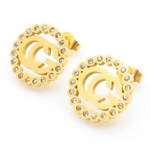 Dámske náušnice oceľové pozlátené-299236-07