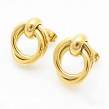 Dámske náušnice oceľové pozlátené-299242-08