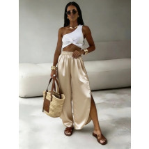 Hnedé saténové nohavice-327054-02