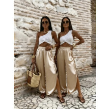 Hnedé saténové nohavice-327054-02