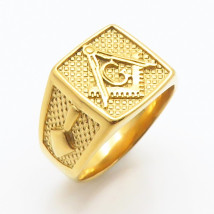 Pánsky pozlátený oceľový prsteň-315849-04