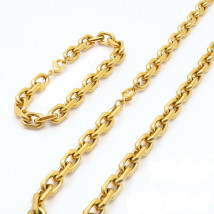 Pánska pozlátená oceľová súprava-254316-03