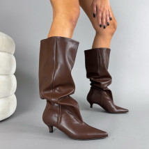 Hnedé vysoké čižmy-323621-017