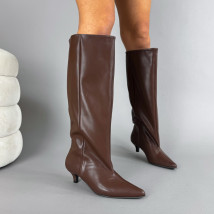 Hnedé vysoké čižmy-323621-017