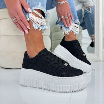 Čierne čipkované tenisky-325110-02