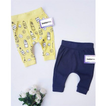 Žlté a modré bavlnené nohavice-250454-02