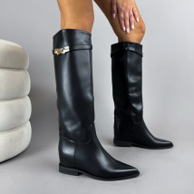 Čierne vysoké čižmy na platforme-323211-017