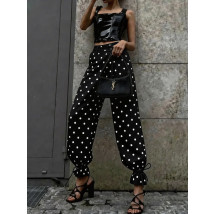 Čierne široké bodkované nohavice-326644-02