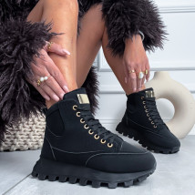 Čierne členkové zateplené tenisky-324344-02