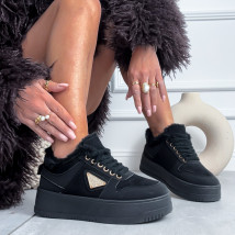 Čierne zateplené tenisky-324351-01