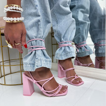 Ružové šnurovacie sandále-326532-01