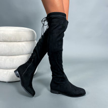 Čierne semišové vysoké čižmy-279275-05
