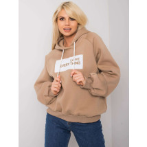 Hnedá zateplená mikina s kapucňou-255081-02