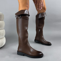 Hnedé vysoké čižmy-323360-01