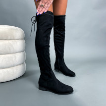 Čierne semišové vysoké čižmy-279275-05