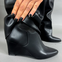 Čierne vysoké čižmy na platforme-323650-07