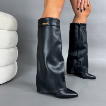 Čierne vysoké čižmy na platforme-323650-07