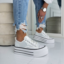Biele flitrované tenisky mna platforme-324977-01