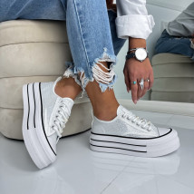 Biele flitrované tenisky mna platforme-324977-01