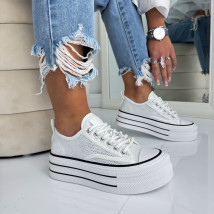 Biele flitrované tenisky mna platforme-324977-01