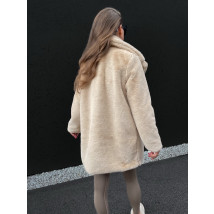 Béžový kožušinový kabát-292250-06