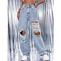Modré oversize potrhané rifle-289446-013