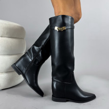 Čierne vysoké čižmy na platforme-323211-017