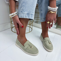 Svetlozelené semišové mokasíny-326343-02