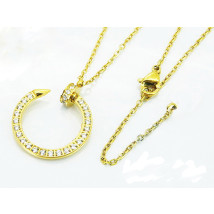 Dámsky pozlátený oceľový náhrdelník klinec-256086-06