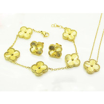 Ružová dámska oceľová suprava pozlátená Olivia-322272-06