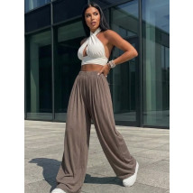 Tmavohnedé široké nohavice-317949-06