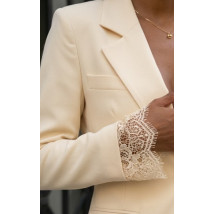 Smotanové sako s čipkou-326302-01