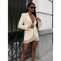 Smotanové sako s čipkou-326302-01