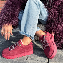 Vínové zateplené tenisky-324105-010