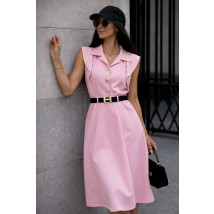 Ružové košeľové midi šaty s opaskom-326292-07