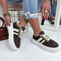 Hnedé čipkované tenisky-326303-04