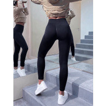 Čierne push up jemne zateplené legíny-330806-09