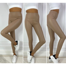 Tmavobéžové nezateplené legíny-252052-01