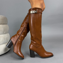 Hnedé vysoké čižmy-323333-02