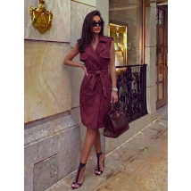 BORDO semišové šaty s opaskom-330438-01