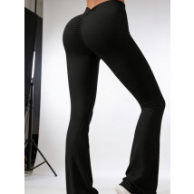 Čierne zvonové push-up legíny-324631-02