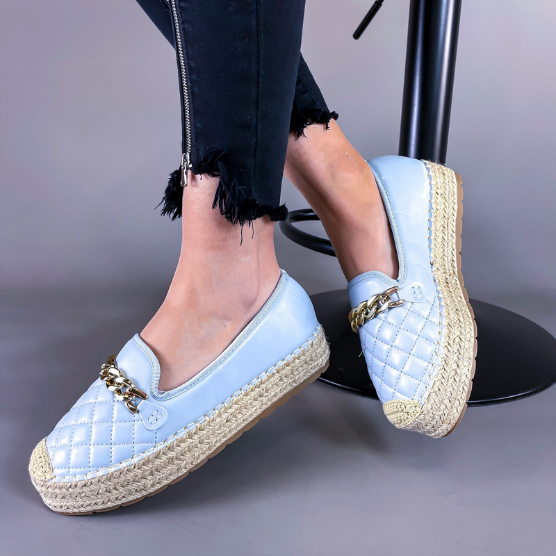 Modré mokasíny na platforme