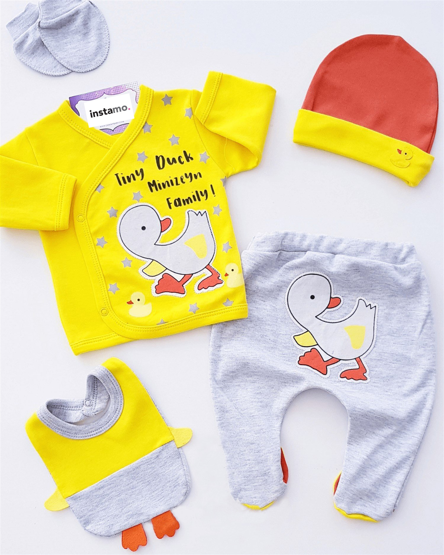 Žltá päťdielna bavlnená súprava