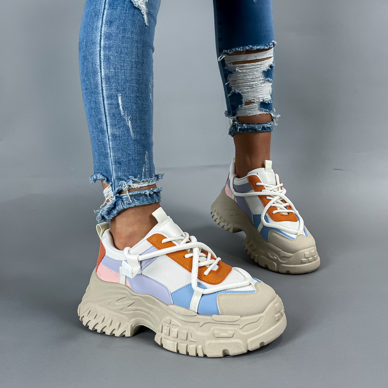 Viacfarebné tenisky s ozdobou