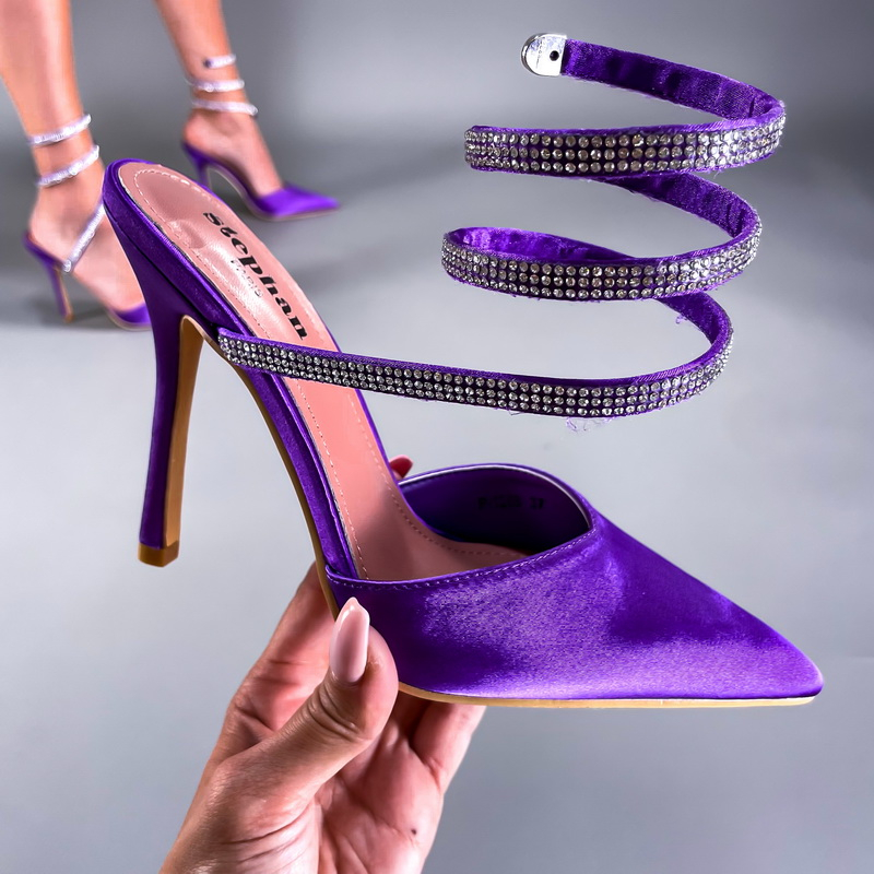 Fialové sandále s kamienkami