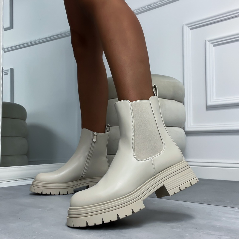 Béžové nízke čižmy