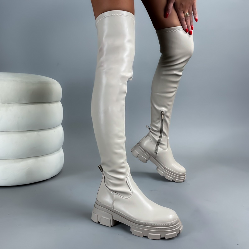 Béžové vysoké  čižmy